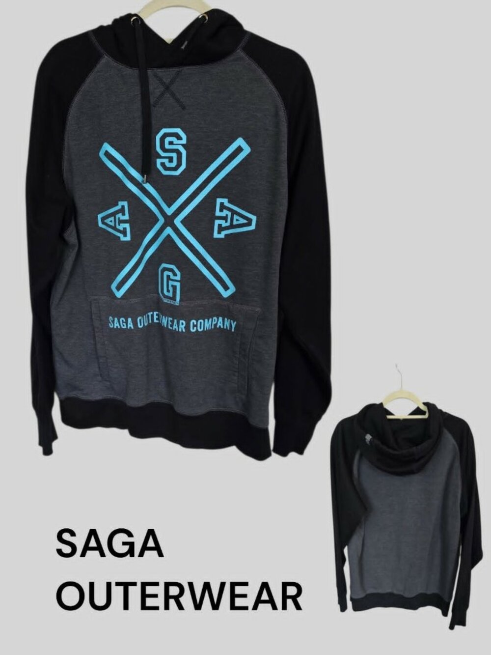 SAGA Outerwear  Pullover Sweatshirt Casual  Hoodie Mens  Medium